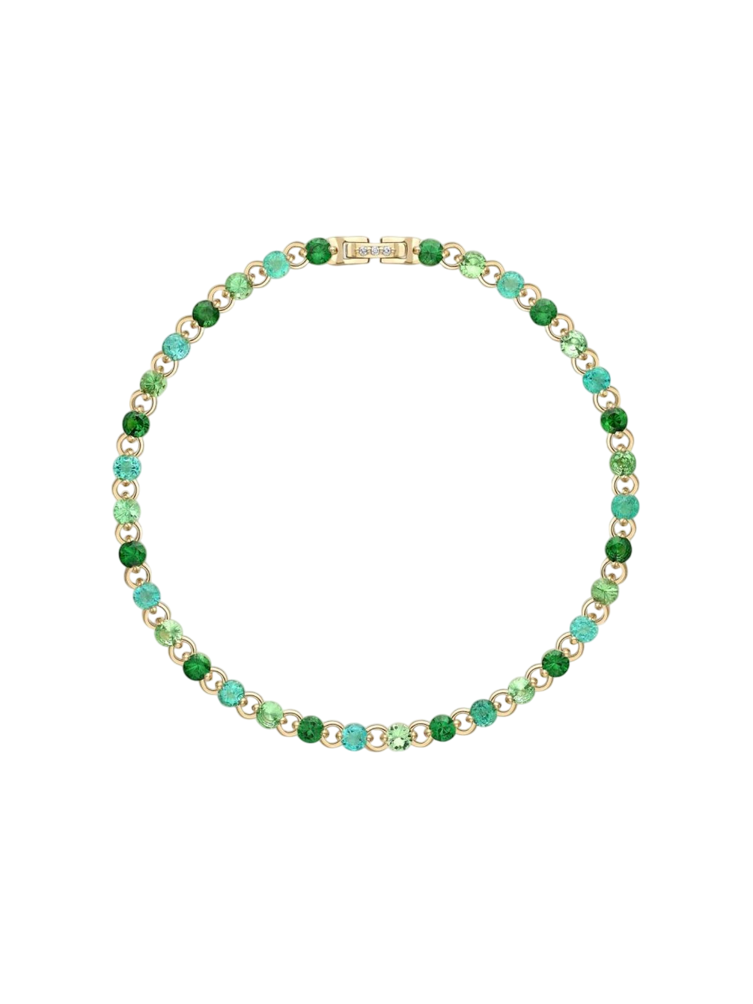 Shuga 4mm green precious gemstone tennis bracelet